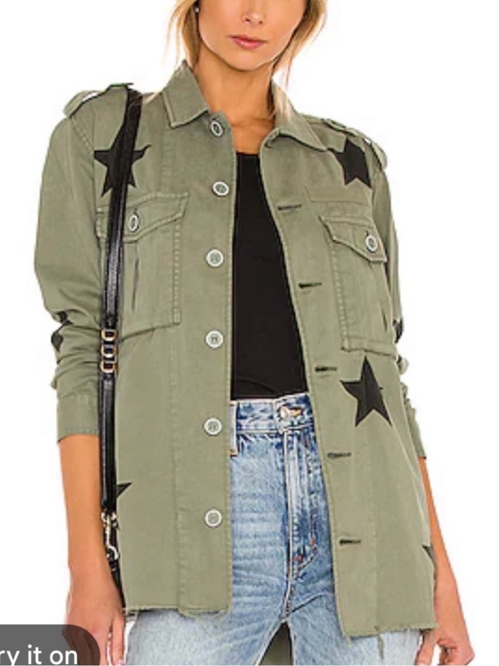 NWT Pistola Camilo Utility Jacket in Army Green with Stars Cotton Size Small - Picture 16 of 16